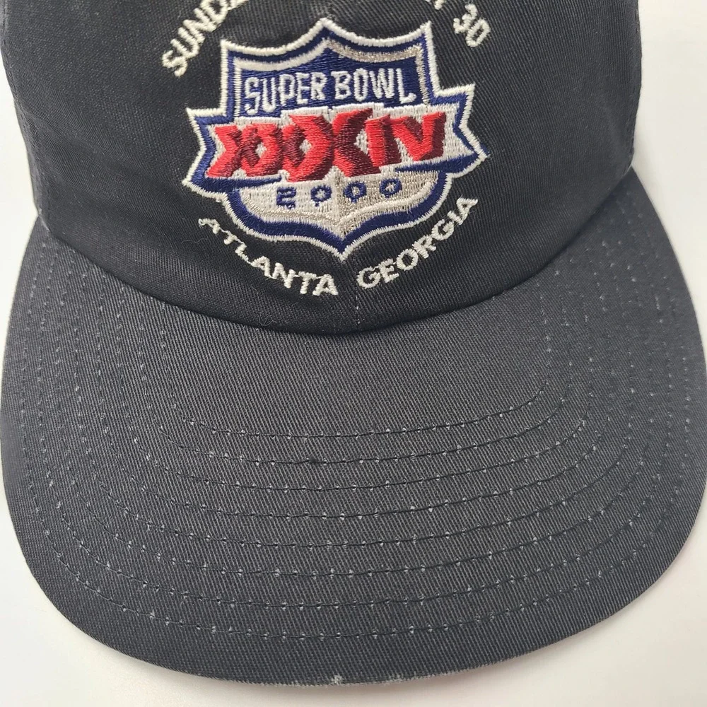 Vintage Super Bowl Hat Strapback Logo‎ Athletic Black NFL XXXIV Atlanta 2000 Men